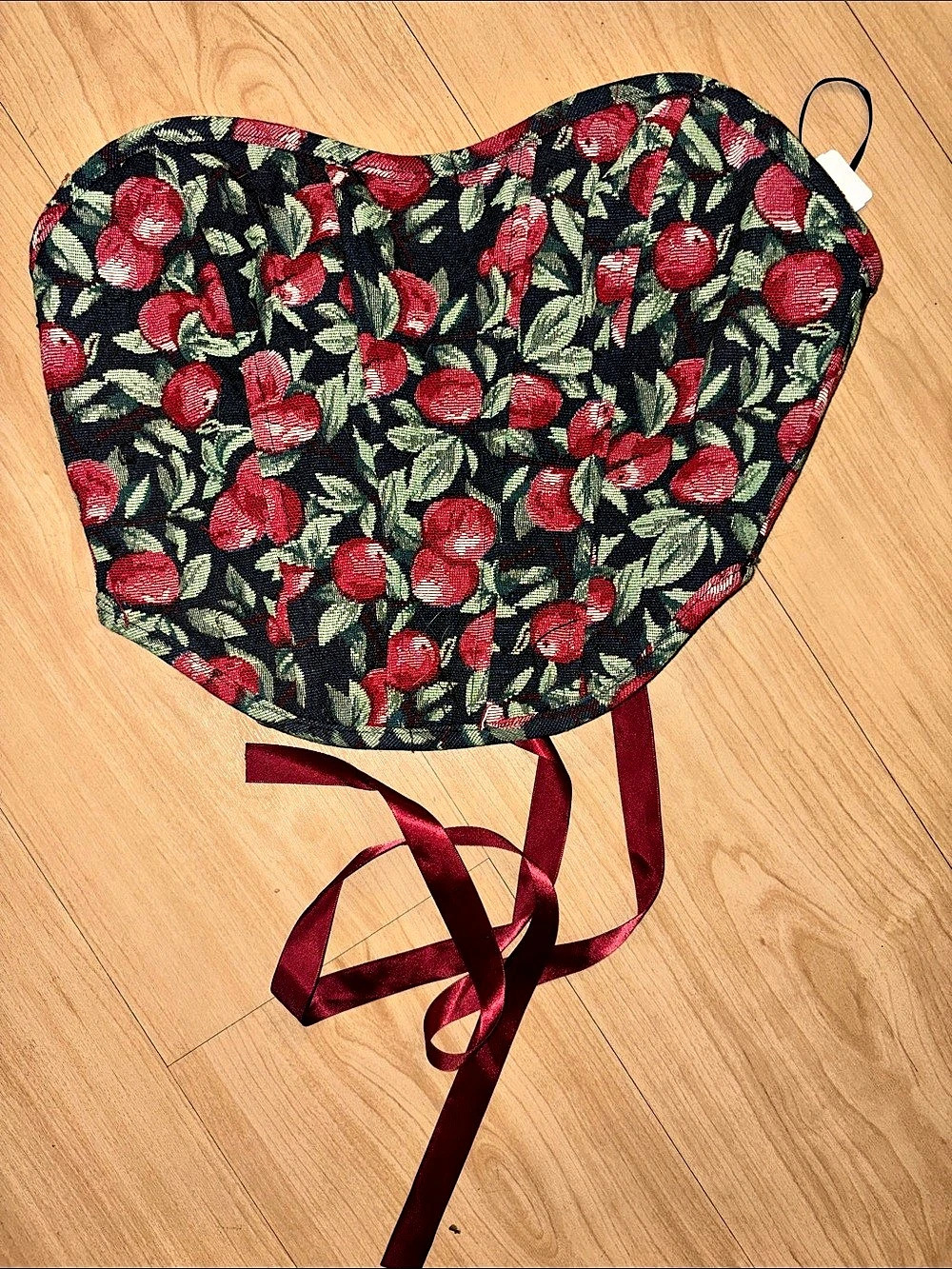 Simons Floral Corset Top in Black & Red Size Small